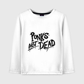 Детский лонгслив хлопок с принтом Punks not dead в Рязани, 100% хлопок | круглый вырез горловины, полуприлегающий силуэт, длина до линии бедер | punks | панк | панк не умрет | стиль панк