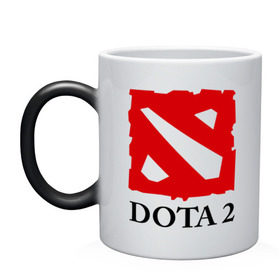 Кружка хамелеон с принтом Logo Dota 2 в Рязани, керамика | меняет цвет при нагревании, емкость 330 мл | Тематика изображения на принте: dota | dota 2 | media | дота | дота 2 | игры | компьютерные игры