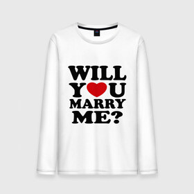 Мужской лонгслив хлопок с принтом Will You Marry Me? в Рязани, 100% хлопок |  | будь моей женой | влюбленным | выйдешь ли ты за меня | выходи за меня | выходи замуж | молодожены | предложение | предложение руки и сердца