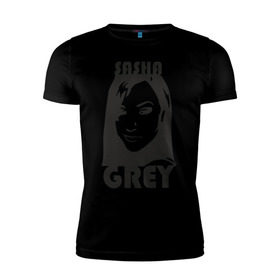 Мужская футболка премиум с принтом Sasha Grey в Рязани, 92% хлопок, 8% лайкра | приталенный силуэт, круглый вырез ворота, длина до линии бедра, короткий рукав | Тематика изображения на принте: саша грей