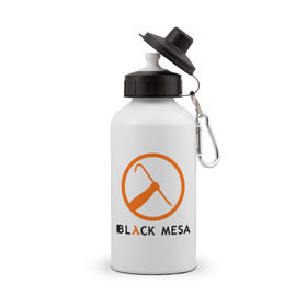 Бутылка спортивная с принтом Black mesa Orange logo в Рязани, металл | емкость — 500 мл, в комплекте две пластиковые крышки и карабин для крепления | black mesa | игры | компьютерные игры