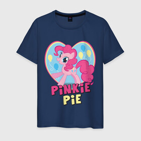 Мужская футболка хлопок с принтом Pinkie Pie in my heart в Рязани, 100% хлопок | прямой крой, круглый вырез горловины, длина до линии бедер, слегка спущенное плечо. | heart | pinkie | pinkie pie in my heart | pony | детские | мой маленький пони | пони