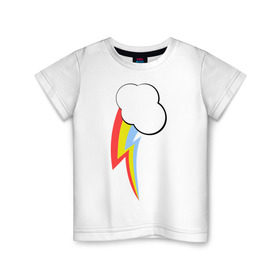 Детская футболка хлопок с принтом Радуга пони в Рязани, 100% хлопок | круглый вырез горловины, полуприлегающий силуэт, длина до линии бедер | Тематика изображения на принте: детские | детям | для детей | мой маленький пони | пони | радуга