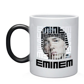Кружка хамелеон с принтом Eminem grey в Рязани, керамика | меняет цвет при нагревании, емкость 330 мл | хип хоп