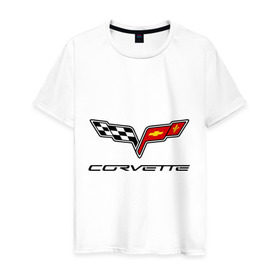 Мужская футболка хлопок с принтом Chevrolet corvette в Рязани, 100% хлопок | прямой крой, круглый вырез горловины, длина до линии бедер, слегка спущенное плечо. | Тематика изображения на принте: chevrolet | chevrolet corvette | corvette | корвет | шевроле | шевроле корвет