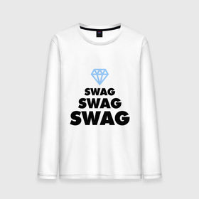 Мужской лонгслив хлопок с принтом Swag Lines Diamond в Рязани, 100% хлопок |  | 