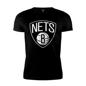 Мужская футболка премиум с принтом Nets Brooklyn в Рязани, 92% хлопок, 8% лайкра | приталенный силуэт, круглый вырез ворота, длина до линии бедра, короткий рукав | Тематика изображения на принте: бруклин
