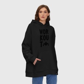 Худи SuperOversize хлопок с принтом WOR KOU T Уличный стиль в Рязани, 70% хлопок, 30% полиэстер, мягкий начес внутри | карман-кенгуру, эластичная резинка на манжетах и по нижней кромке, двухслойный капюшон
 | 