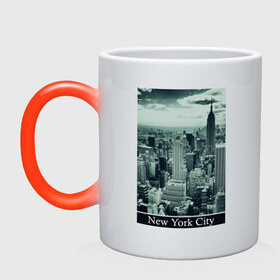 Кружка хамелеон с принтом NY City в Рязани, керамика | меняет цвет при нагревании, емкость 330 мл | Тематика изображения на принте: new york | new york city | nyc | urban style | город | города | нью йорк | урбан