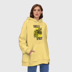 Худи SuperOversize хлопок с принтом Smells like teen spirit в Рязани, 70% хлопок, 30% полиэстер, мягкий начес внутри | карман-кенгуру, эластичная резинка на манжетах и по нижней кромке, двухслойный капюшон
 | smells like teen spirit | музыка | музыкальные группы | нирвана