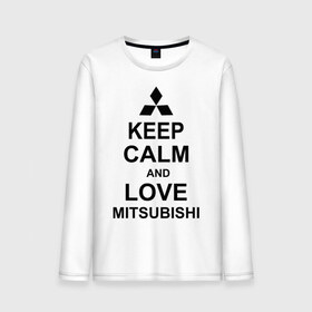 Мужской лонгслив хлопок с принтом keep calm and love mitsubishi в Рязани, 100% хлопок |  | автомобили | машины | сохраняй спокойствие и люби митсубиси | тачки