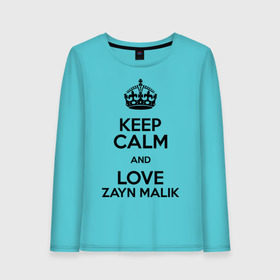 Женский лонгслив хлопок с принтом Keep calm and love Zayn Malik в Рязани, 100% хлопок |  | 1d | keep calm | music | one direction | zayn malik | зейн малик