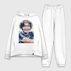 Женский костюм хлопок Oversize с принтом Keep calm and love Harry Styles в Рязани,  |  | 1d | harry styles | keep calm | music | one direction | гарри стайлс