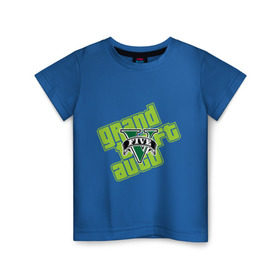 Детская футболка хлопок с принтом GTA five в Рязани, 100% хлопок | круглый вырез горловины, полуприлегающий силуэт, длина до линии бедер | five | grand theft auto | gta | gta 5 | logo | гта | гта пять | лого | логотип