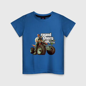 Детская футболка хлопок с принтом GTA V в Рязани, 100% хлопок | круглый вырез горловины, полуприлегающий силуэт, длина до линии бедер | criminal action | games | grand theft auto | gta 5 | race | гта 5 | игры
