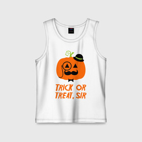 Детская майка хлопок с принтом Trick or treat в Рязани,  |  | halloween | trick or treat | подарок на хэллоуин | сюрприз на хэллоуин | тыква | хэллоуин