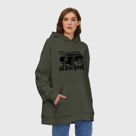 Худи SuperOversize хлопок с принтом Oldschool в Рязани, 70% хлопок, 30% полиэстер, мягкий начес внутри | карман-кенгуру, эластичная резинка на манжетах и по нижней кромке, двухслойный капюшон
 | oldschool | авто | автомобильные | классика | машина | ретро | старая
школа