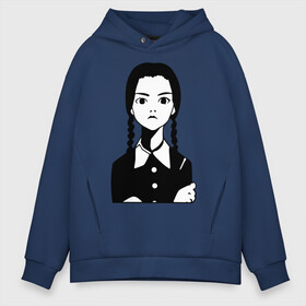 Мужское худи Oversize хлопок с принтом Wednesday Addams в Рязани, френч-терри — 70% хлопок, 30% полиэстер. Мягкий теплый начес внутри —100% хлопок | боковые карманы, эластичные манжеты и нижняя кромка, капюшон на магнитной кнопке | Тематика изображения на принте: wednesday addams | кино | мультфильмы и тв | семейка | семейка адамс