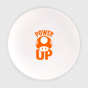 Тарелка с принтом Mario power up в Рязани, фарфор | диаметр - 210 мм
диаметр для нанесения принта - 120 мм | nintendo | марио | нинтендо