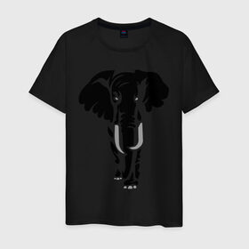 Мужская футболка хлопок с принтом Слон в Рязани, 100% хлопок | прямой крой, круглый вырез горловины, длина до линии бедер, слегка спущенное плечо. | слон