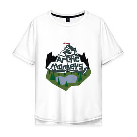 Мужская футболка хлопок Oversize с принтом Arctic monkeys mountain в Рязани, 100% хлопок | свободный крой, круглый ворот, “спинка” длиннее передней части | arctic monkeys