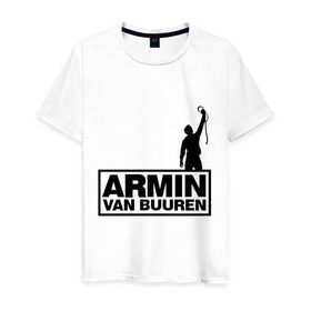 Мужская футболка хлопок с принтом Armin van buuren в Рязани, 100% хлопок | прямой крой, круглый вырез горловины, длина до линии бедер, слегка спущенное плечо. | addicted | buuren | van | аrmin