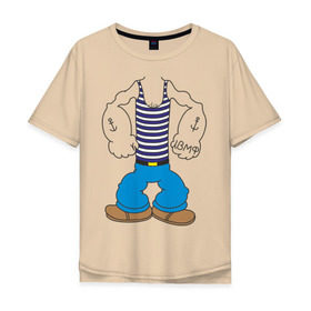 Мужская футболка хлопок Oversize с принтом Костюм морячка в Рязани, 100% хлопок | свободный крой, круглый ворот, “спинка” длиннее передней части | вмф | военно морской флот | морской флот | моряк | морячок | якорь