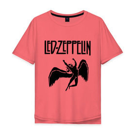 Мужская футболка хлопок Oversize с принтом Led Zeppelin в Рязани, 100% хлопок | свободный крой, круглый ворот, “спинка” длиннее передней части | led zeppelin