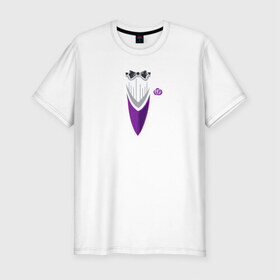 Мужская футболка премиум с принтом Костюм жениха в Рязани, 92% хлопок, 8% лайкра | приталенный силуэт, круглый вырез ворота, длина до линии бедра, короткий рукав | бабочка