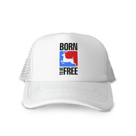 Кепка тракер с сеткой с принтом Born to be free в Рязани, трикотажное полотно; задняя часть — сетка | длинный козырек, универсальный размер, пластиковая застежка | born | free | олень | рожден | свобода | свободный