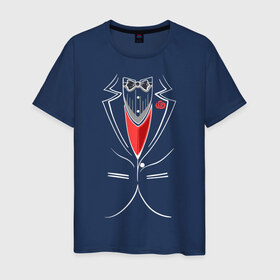 Мужская футболка хлопок с принтом Костюм жениха в Рязани, 100% хлопок | прямой крой, круглый вырез горловины, длина до линии бедер, слегка спущенное плечо. | бабочка