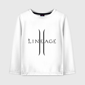 Детский лонгслив хлопок с принтом Lineage logo в Рязани, 100% хлопок | круглый вырез горловины, полуприлегающий силуэт, длина до линии бедер | Тематика изображения на принте: lineage | logo | игра | логотип