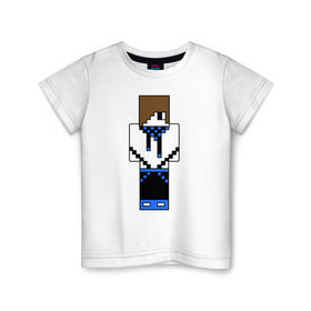Детская футболка хлопок с принтом Лололошка майнкрафт в Рязани, 100% хлопок | круглый вырез горловины, полуприлегающий силуэт, длина до линии бедер | лололошка