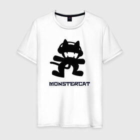 Мужская футболка хлопок с принтом monstercat в Рязани, 100% хлопок | прямой крой, круглый вырез горловины, длина до линии бедер, слегка спущенное плечо. | 