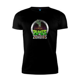 Мужская футболка премиум с принтом Plants vs Zombies в Рязани, 92% хлопок, 8% лайкра | приталенный силуэт, круглый вырез ворота, длина до линии бедра, короткий рукав | растения против зомби