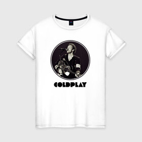 Женская футболка хлопок с принтом Coldplay в Рязани, 100% хлопок | прямой крой, круглый вырез горловины, длина до линии бедер, слегка спущенное плечо | coldplay | ghost stories | mylo xyloto | parachutes