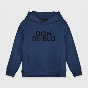 Детское худи Oversize хлопок с принтом Don Diablo в Рязани, френч-терри — 70% хлопок, 30% полиэстер. Мягкий теплый начес внутри —100% хлопок | боковые карманы, эластичные манжеты и нижняя кромка, капюшон на магнитной кнопке | dj | don diablo | house | хаус