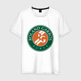 Мужская футболка хлопок с принтом Roland Garros в Рязани, 100% хлопок | прямой крой, круглый вырез горловины, длина до линии бедер, слегка спущенное плечо. | paristennis | roland garros