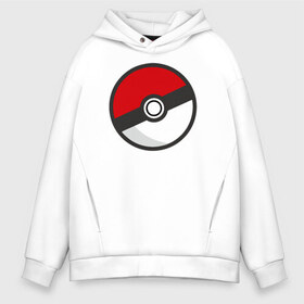 Мужское худи Oversize хлопок с принтом Pokeball в Рязани, френч-терри — 70% хлопок, 30% полиэстер. Мягкий теплый начес внутри —100% хлопок | боковые карманы, эластичные манжеты и нижняя кромка, капюшон на магнитной кнопке | pokeball покебол покемон pokemon