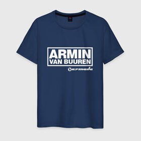 Мужская футболка хлопок с принтом Armin van Buuren в Рязани, 100% хлопок | прямой крой, круглый вырез горловины, длина до линии бедер, слегка спущенное плечо. | armada | armin van buuren | trance | армин