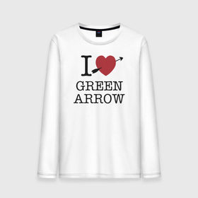 Мужской лонгслив хлопок с принтом I LOVE GREEN ARROW в Рязани, 100% хлопок |  | Тематика изображения на принте: 