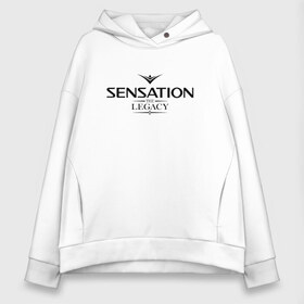 Женское худи Oversize хлопок с принтом Sensation The Legacy в Рязани, френч-терри — 70% хлопок, 30% полиэстер. Мягкий теплый начес внутри —100% хлопок | боковые карманы, эластичные манжеты и нижняя кромка, капюшон на магнитной кнопке | amsterdam | sensation | the legacy | сэнсэйшн