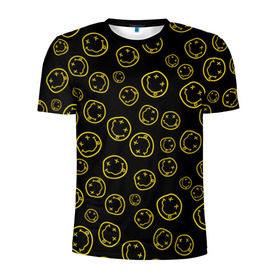 Мужская футболка 3D спортивная с принтом Nirvana в Рязани, 100% полиэстер с улучшенными характеристиками | приталенный силуэт, круглая горловина, широкие плечи, сужается к линии бедра | cobain | curt | nirvana | rock | smile | кобейн | курт | рок | смайл