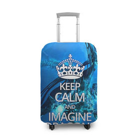 Чехол для чемодана 3D с принтом Imagine Dragons в Рязани, 86% полиэфир, 14% спандекс | двустороннее нанесение принта, прорези для ручек и колес | imagine dragons