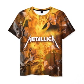 Мужская футболка 3D с принтом METALLICA в Рязани, 100% полиэфир | прямой крой, круглый вырез горловины, длина до линии бедер | metallica | rock | металлика | метла | рок