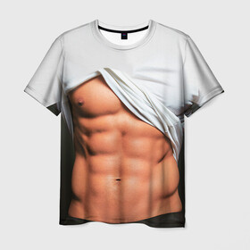 Мужская футболка 3D с принтом Идеальное тело в Рязани, 100% полиэфир | прямой крой, круглый вырез горловины, длина до линии бедер | идеальное | пресс | спорт | тело | торс