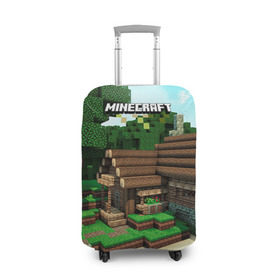 Чехол для чемодана 3D с принтом Minecraft в Рязани, 86% полиэфир, 14% спандекс | двустороннее нанесение принта, прорези для ручек и колес | крипер