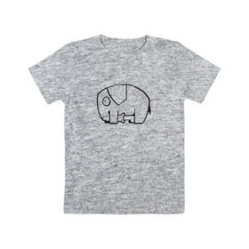 Детская футболка хлопок с принтом самодостаточный слоник в Рязани, 100% хлопок | круглый вырез горловины, полуприлегающий силуэт, длина до линии бедер | слон