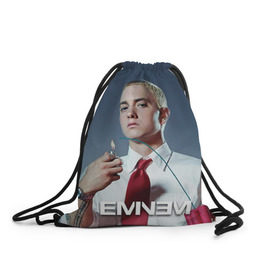 Рюкзак-мешок 3D с принтом Eminem в Рязани, 100% полиэстер | плотность ткани — 200 г/м2, размер — 35 х 45 см; лямки — толстые шнурки, застежка на шнуровке, без карманов и подкладки | eminem | music | rap | музыка | реп | эминем