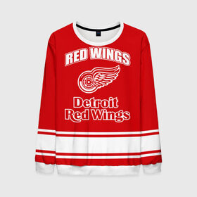 Мужской свитшот 3D с принтом Detroit red wings в Рязани, 100% полиэстер с мягким внутренним слоем | круглый вырез горловины, мягкая резинка на манжетах и поясе, свободная посадка по фигуре | detroit red wings | nhl | спорт | хоккей